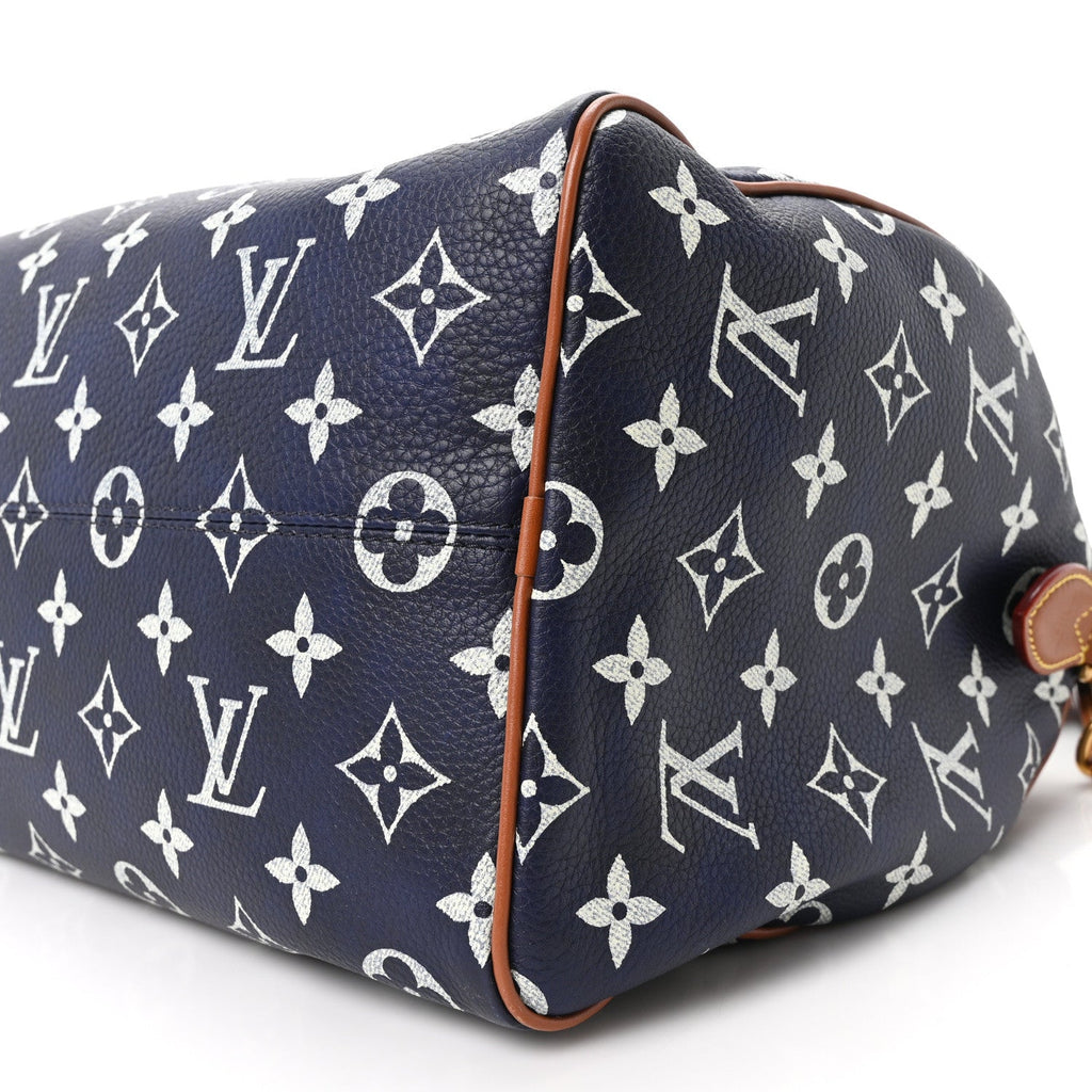 Calfskin Monogram Speedy P9 Bandouliere 30 Indigo