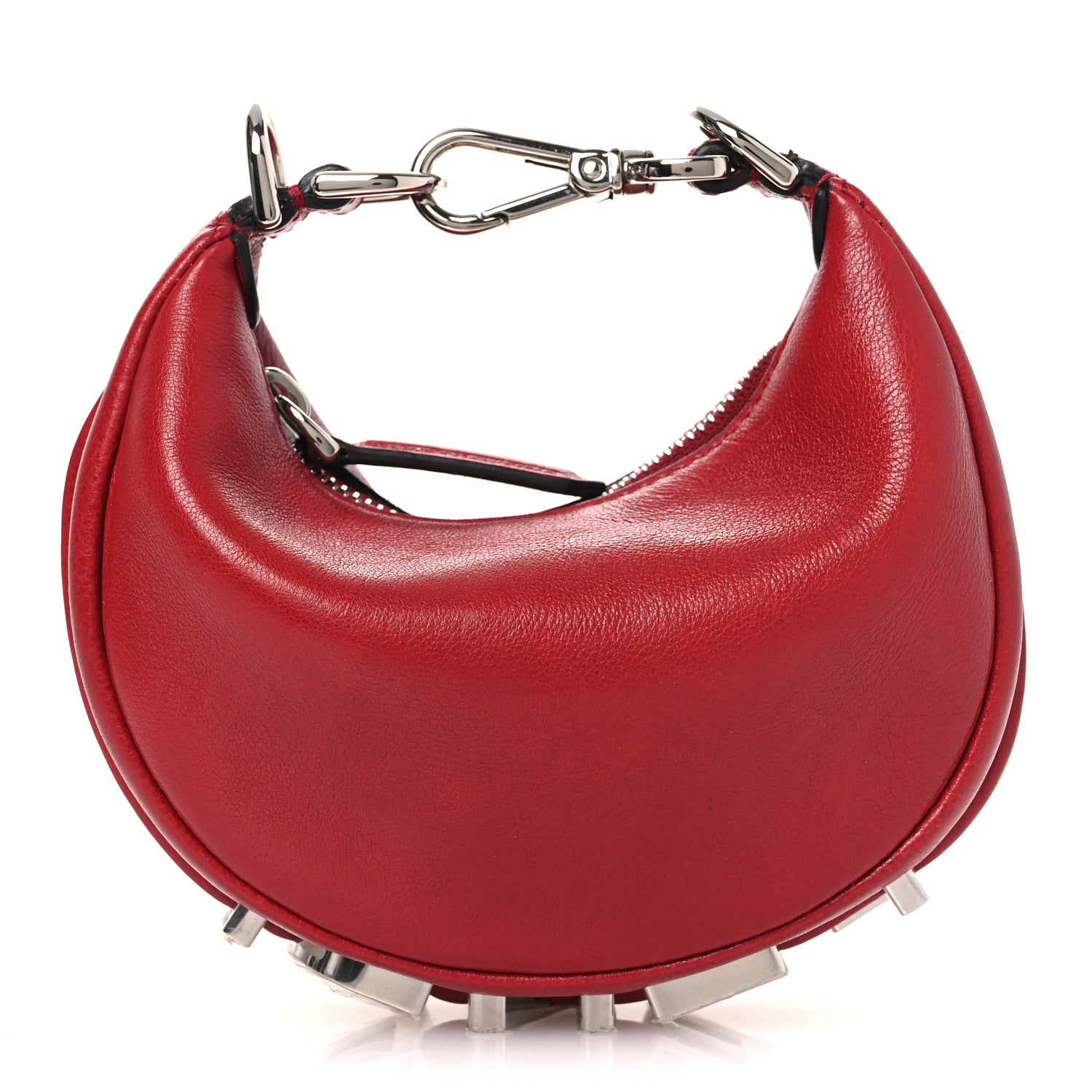Vitello Grace New Matte Nano Fendigraphy Hobo Charm Scarlet Sage