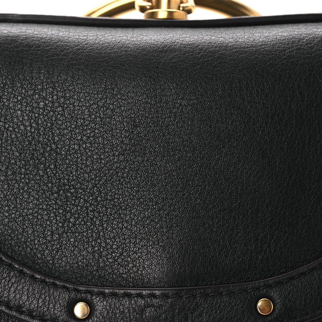 Calfskin Small Nile Bracelet Minaudiere Bag Black