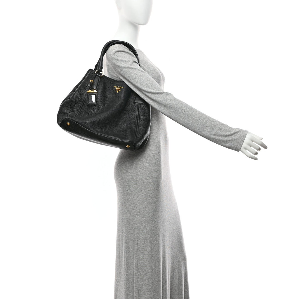 Vitello Daino Tote Black