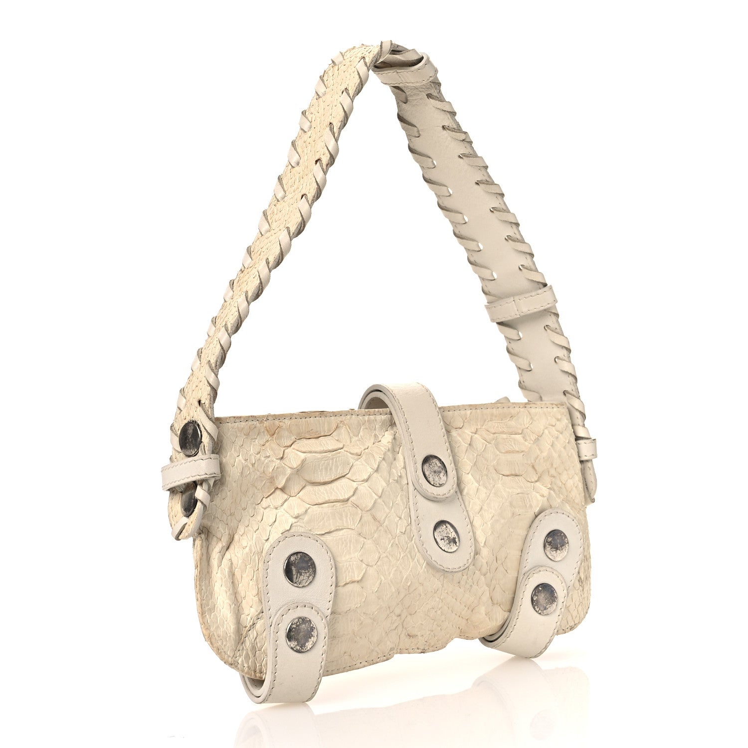 Snakeskin Silverado Mini Bag Ivory