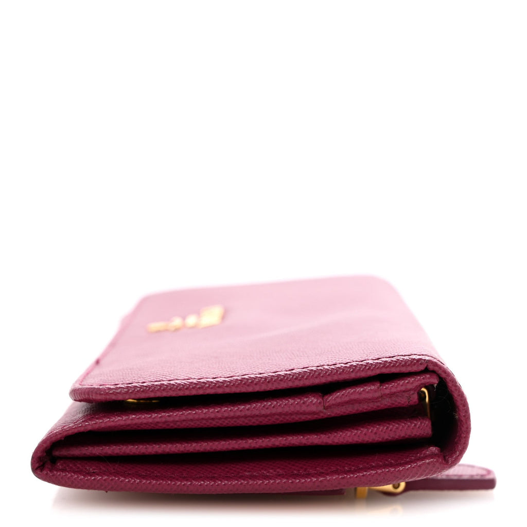 Saffiano Metal Continental Flap Travel Wallet Ametista