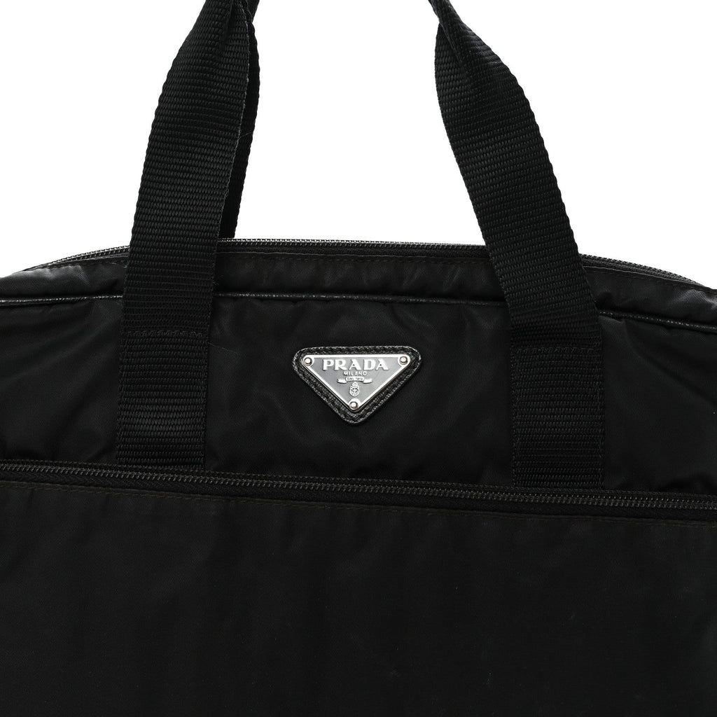 Saffiano Tessuto Nylon Small Briefcase Black