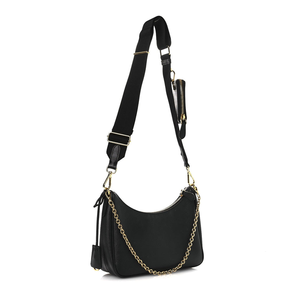 Saffiano Lux Re-Edition 2005 Shoulder Bag Black