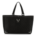 Denim Monogram Large Abbey Tote Dark Brown