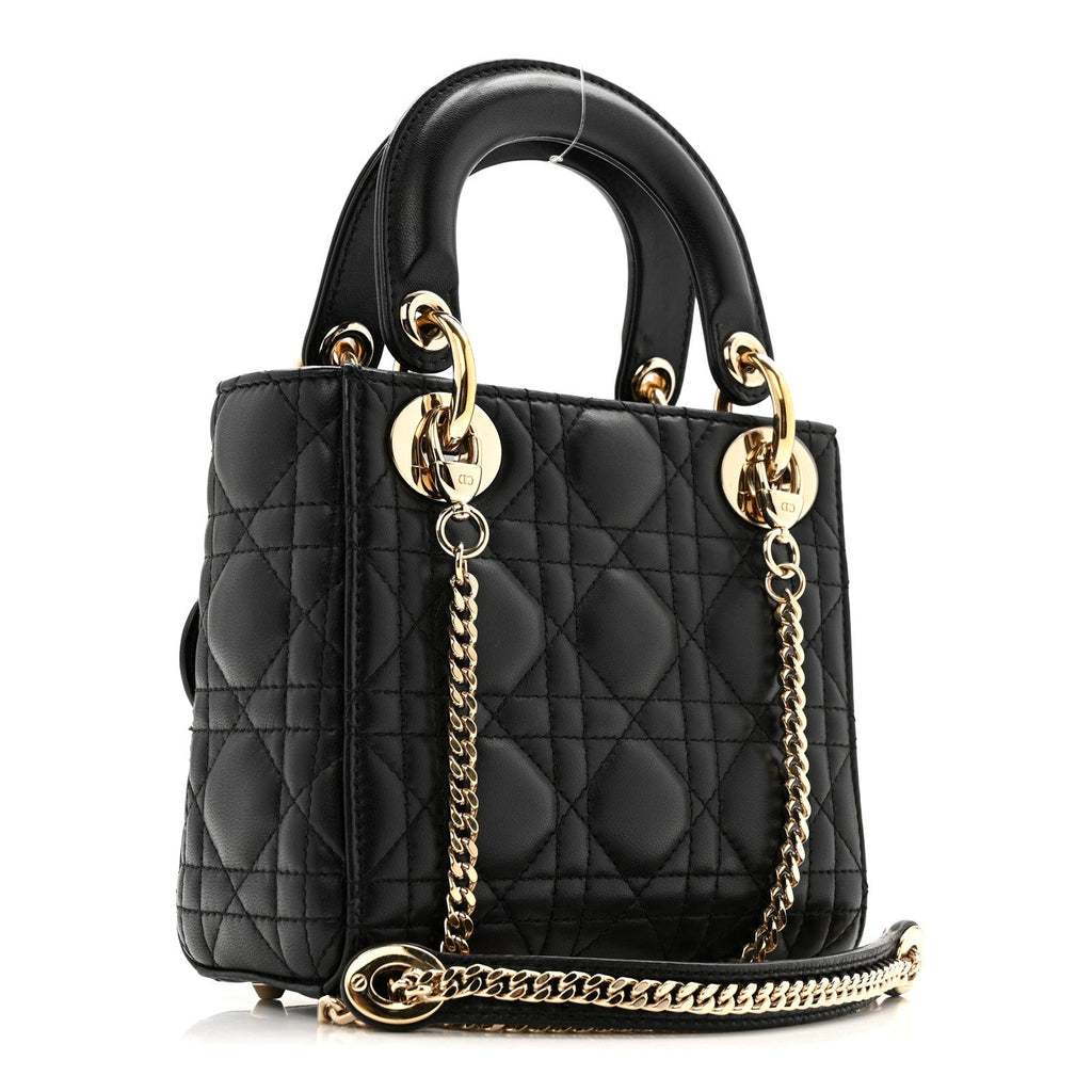 Lambskin Cannage Mini Lady Dior Black