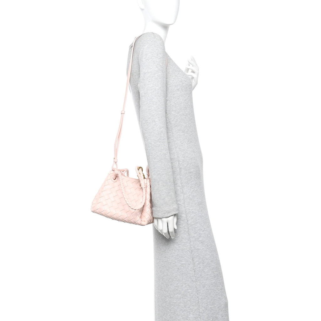 Nappa Intrecciato Small Parachute Shoulder Bag Cameo