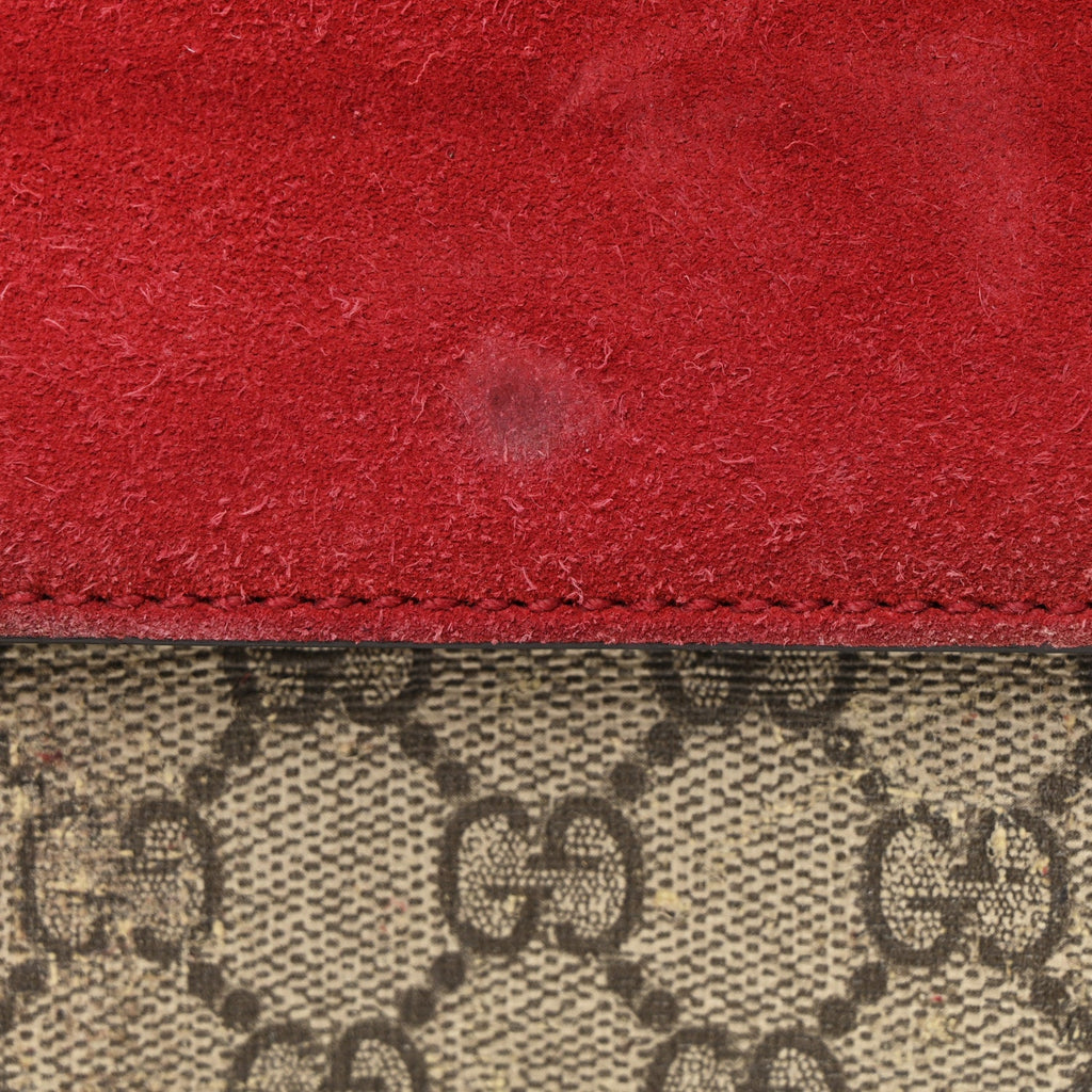 GG Supreme Monogram Mini Dionysus Shoulder Bag Hibiscus Red