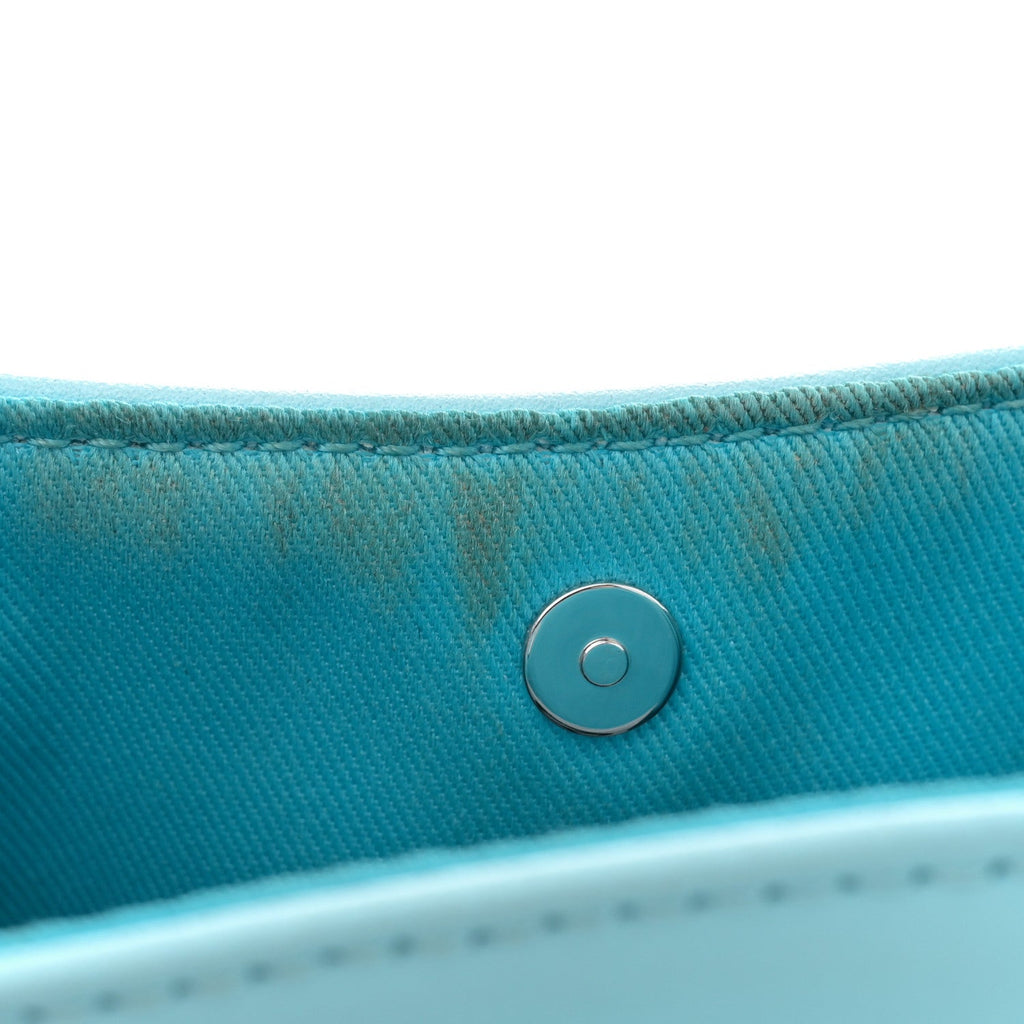 Vegan Leather Small Shopping Bag Pool Blue