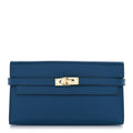 Grain d'H Kelly Longue Wallet Bleu De Galice