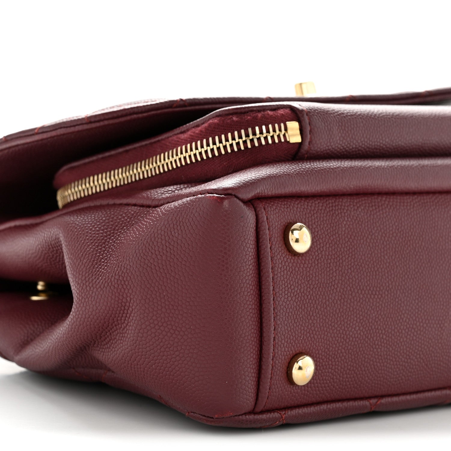 Caviar Quilted Small Business Affinity Flap Burgundy