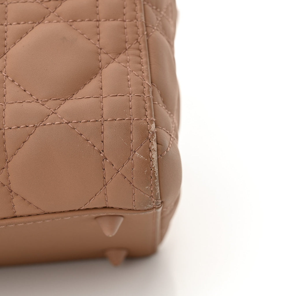 Ultra Matte Calfskin Cannage Medium Lady Dior Beige