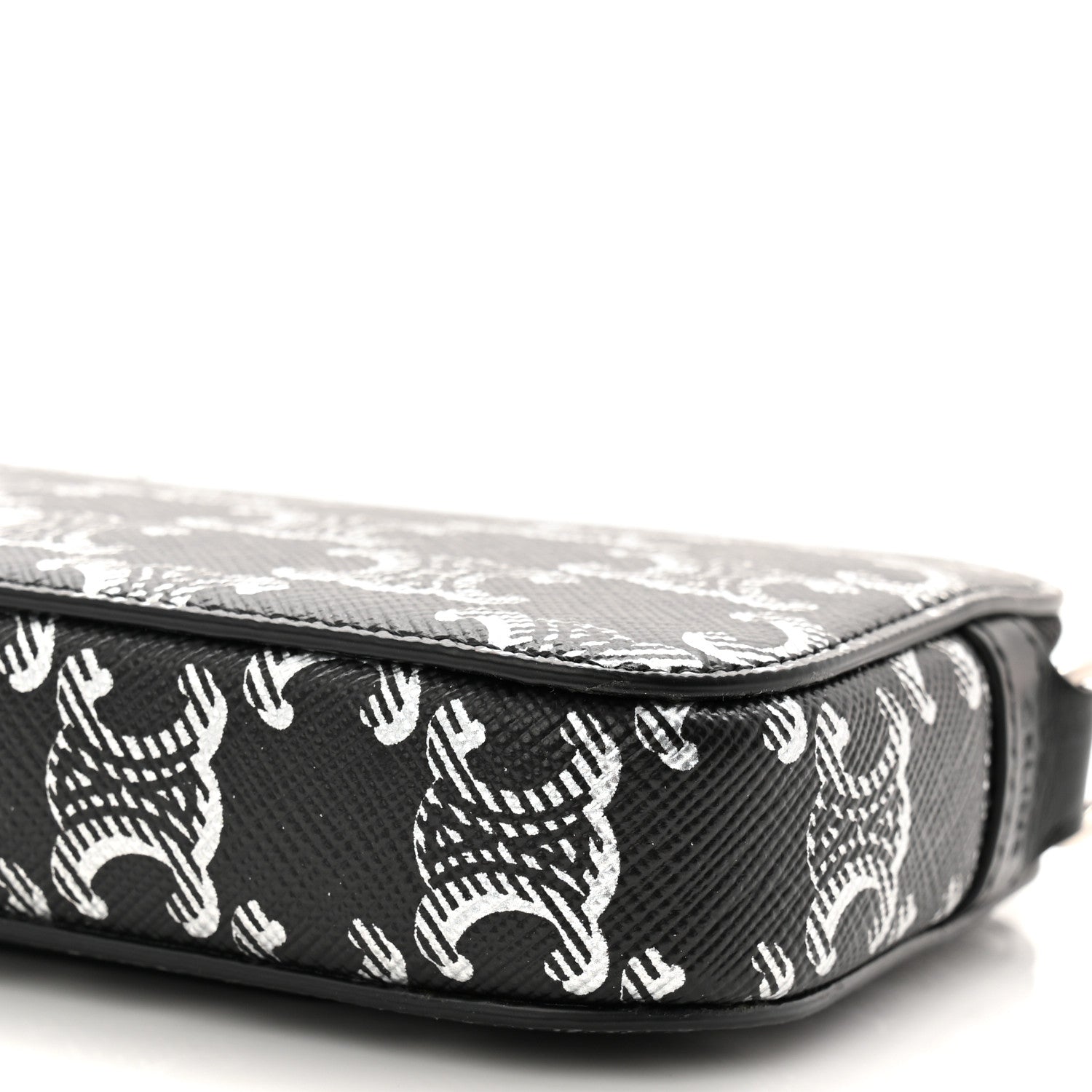 Triomphe Canvas Horizontal Pouch Silver Black