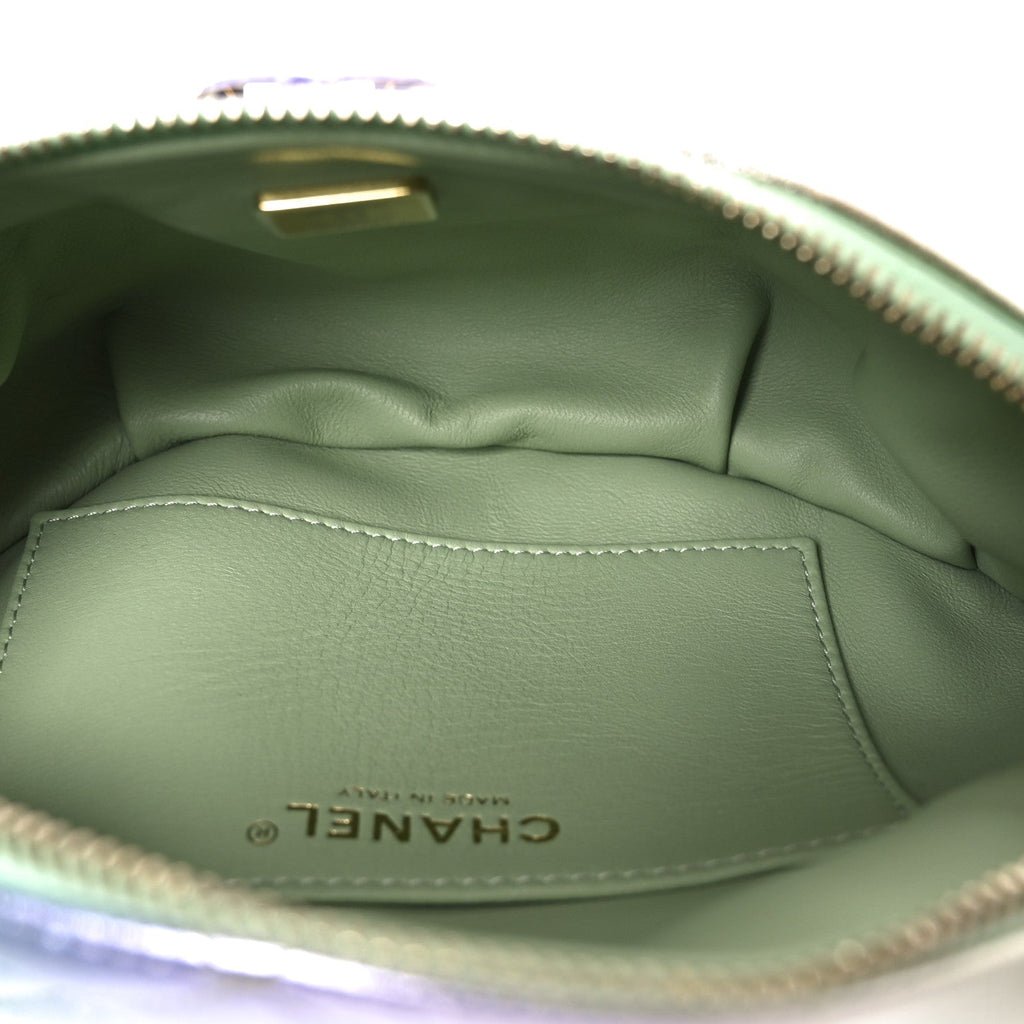 Gradient Metallic Lambskin Quilted Walking Mood Waist Bag Fanny Pack Pink Purple Green