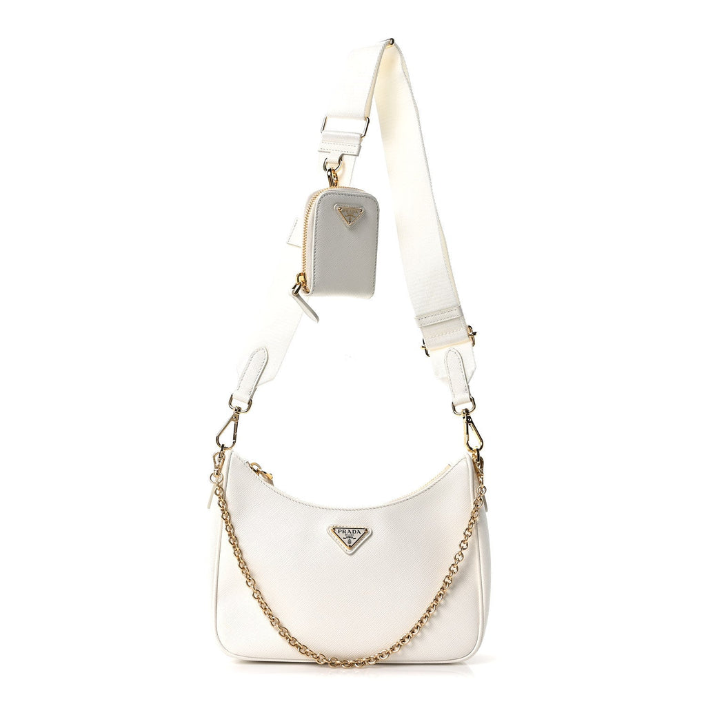 Saffiano Re-Edition 2005 Shoulder Bag White