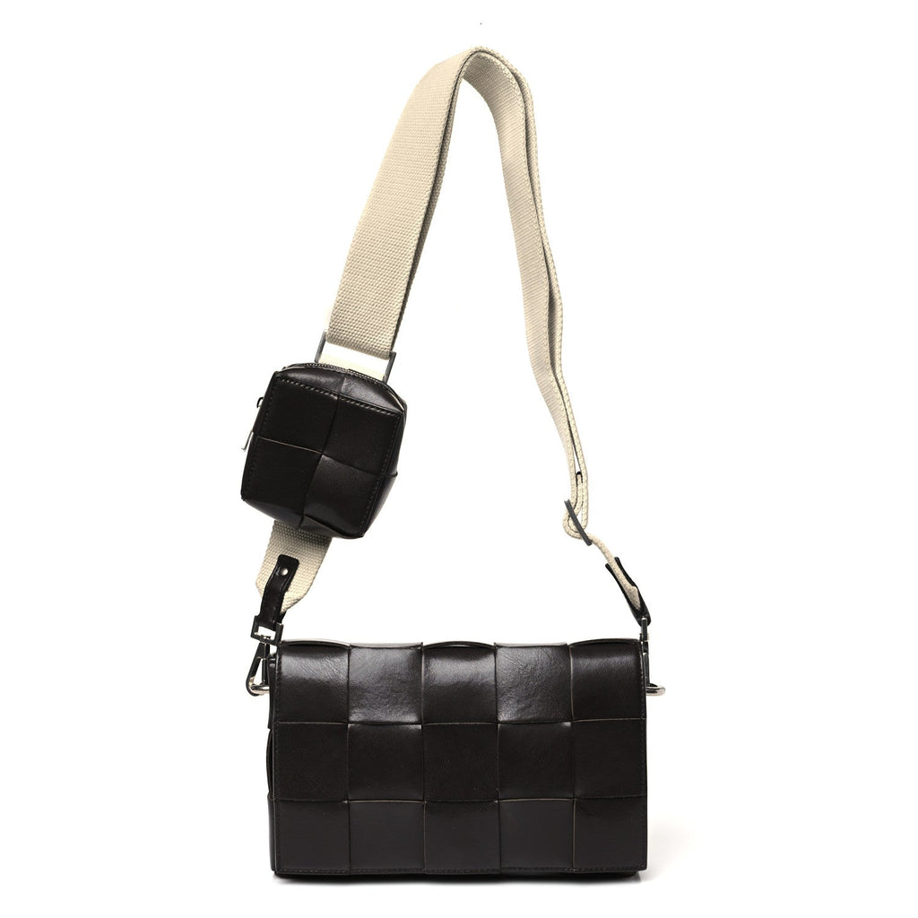 Calfskin Maxi Intrecciato Versatile Cassette Bag Brown