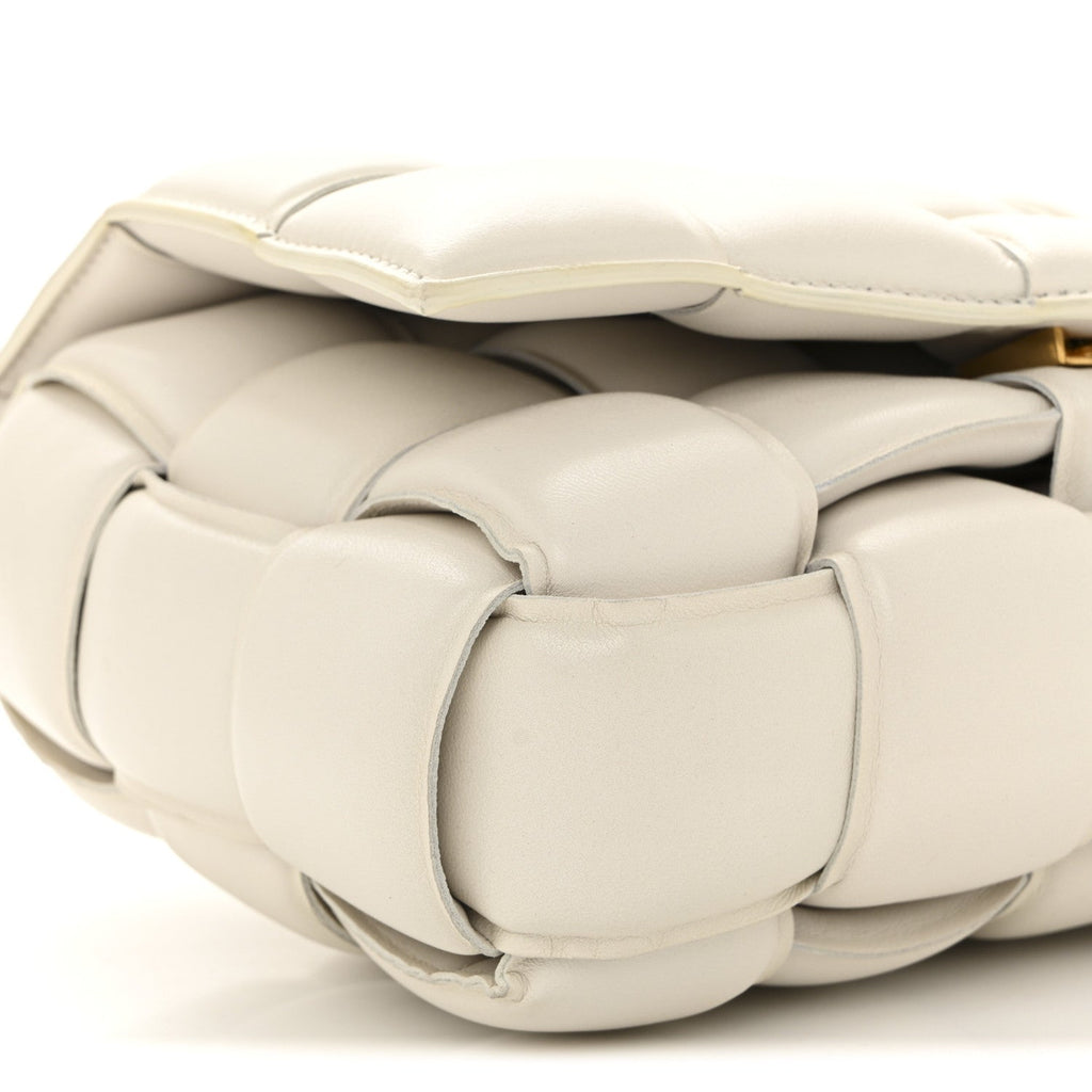 Nappa Maxi Intreccio Padded Cassette Crossbody Bag Chalk