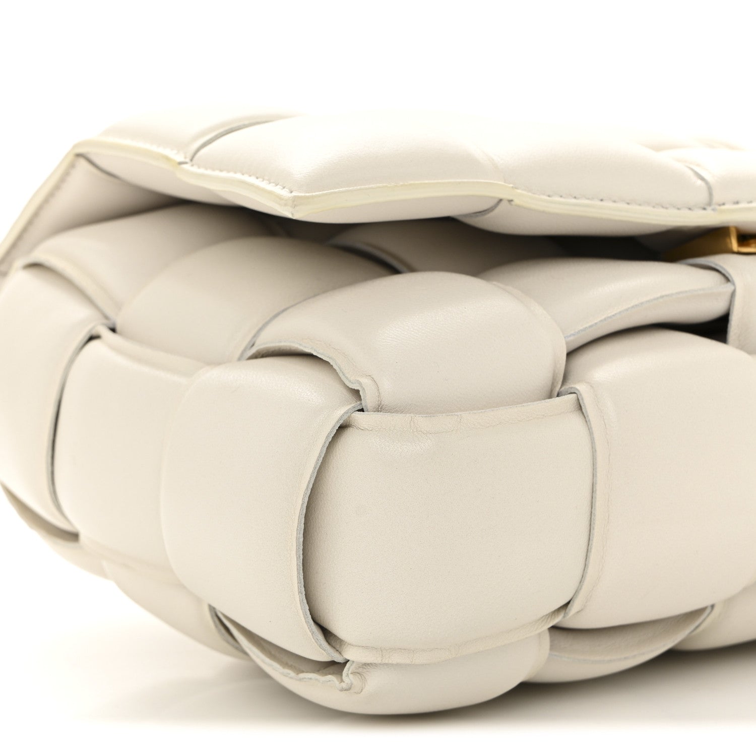 Nappa Maxi Intreccio Padded Cassette Crossbody Bag Chalk