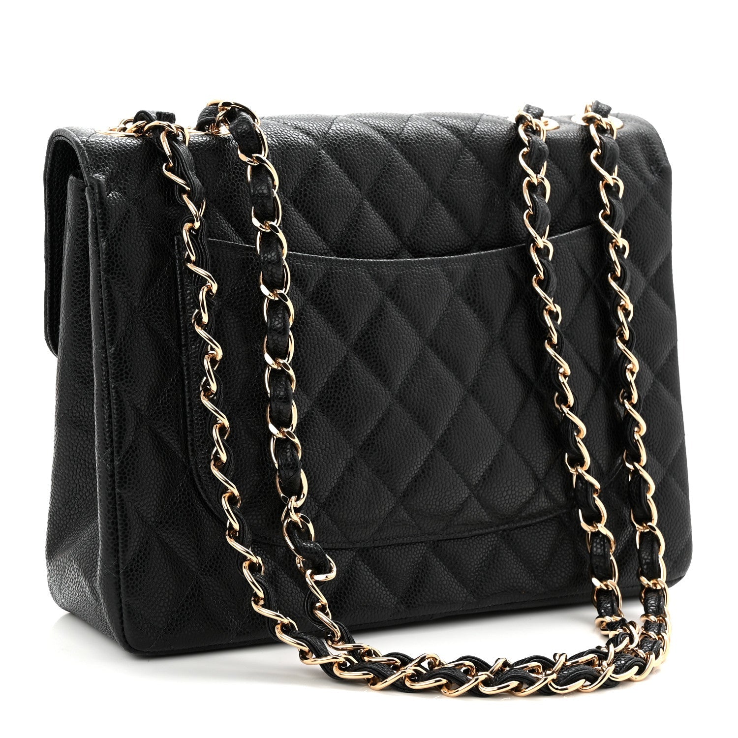Caviar Jumbo Single Flap Black
