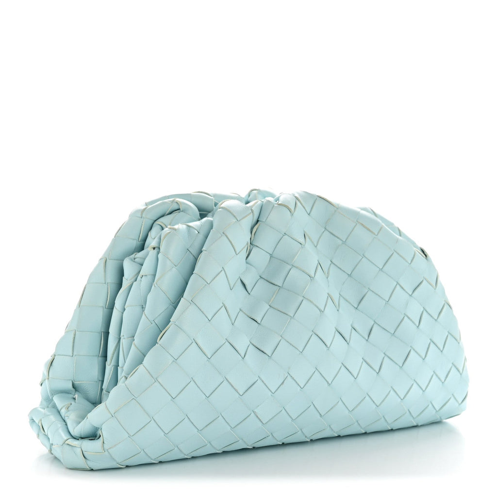 Nappa Maxi Intrecciato The Pouch Oversized Clutch Teal Washed