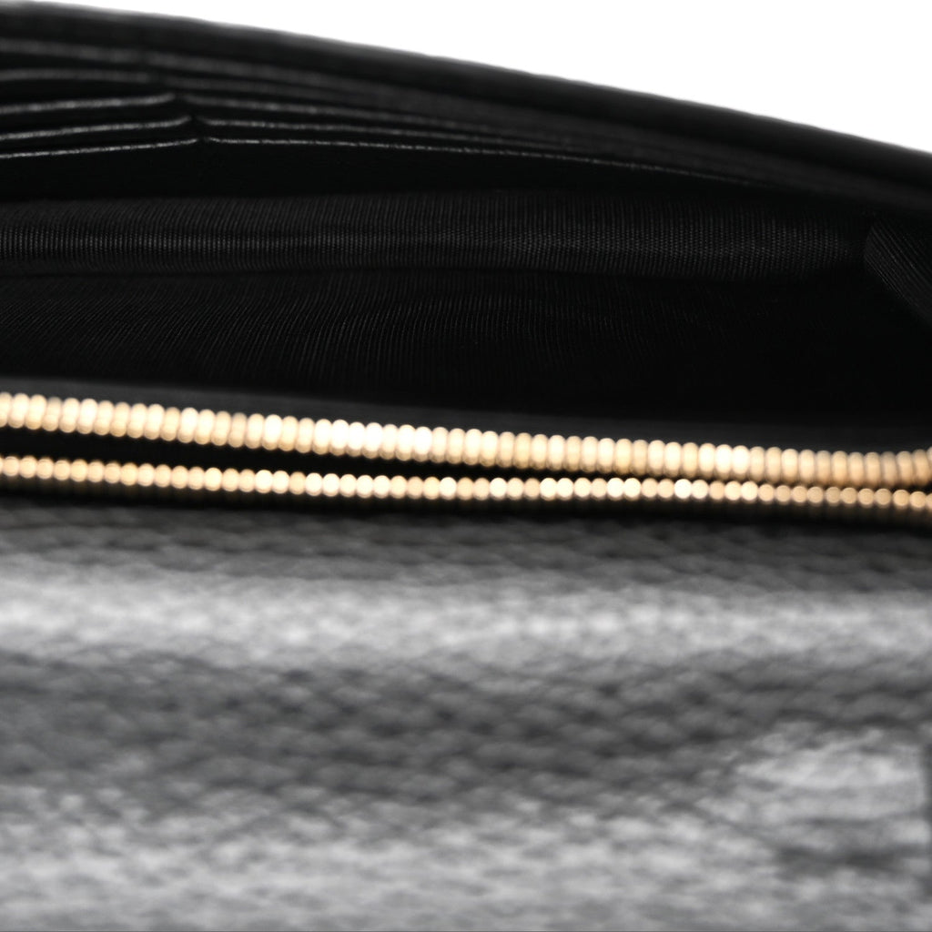 Dollar Calfskin Medium Betty Chain Wallet Black