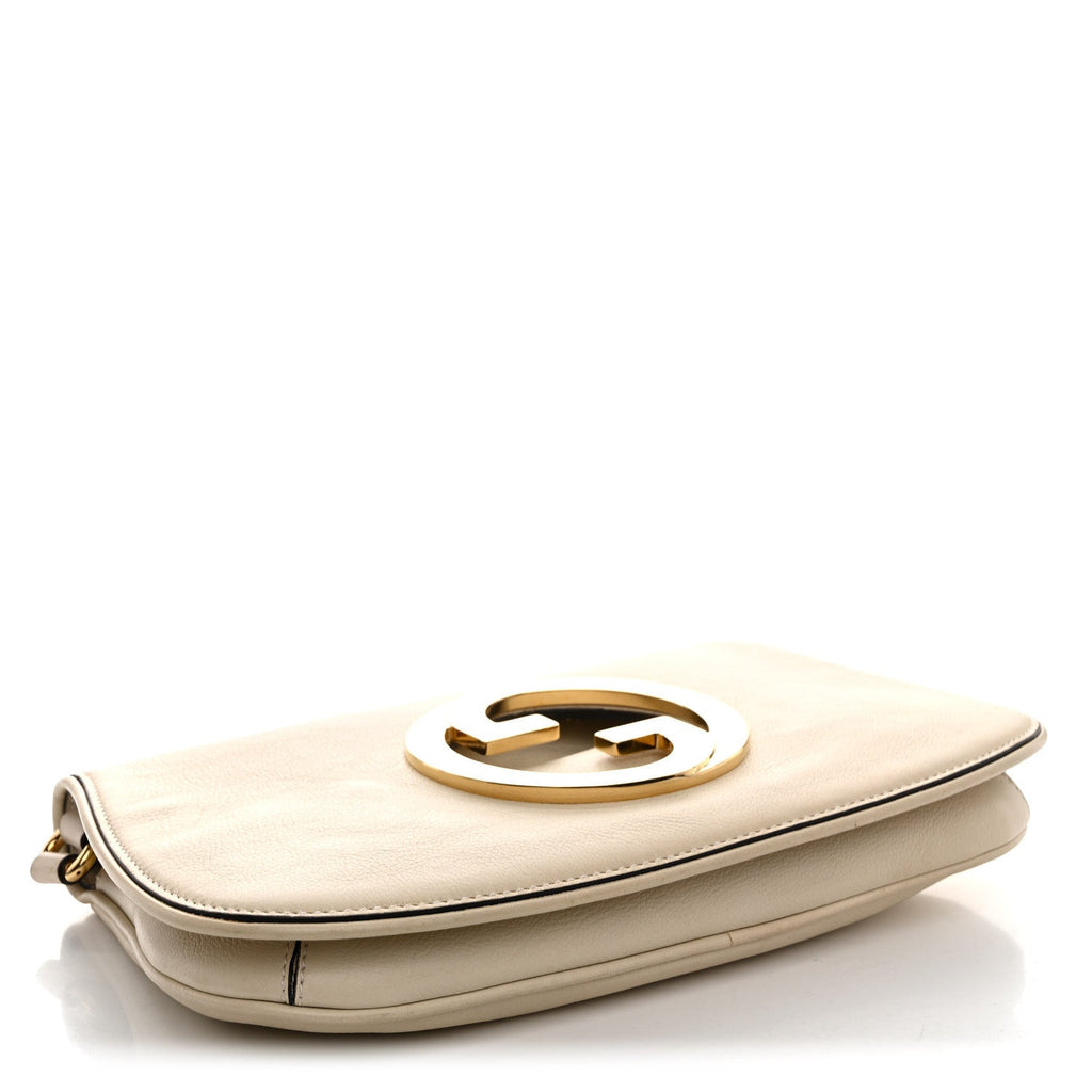 Roxy Calfskin Blondie Chain Shoulder Flap Bag Mystic White