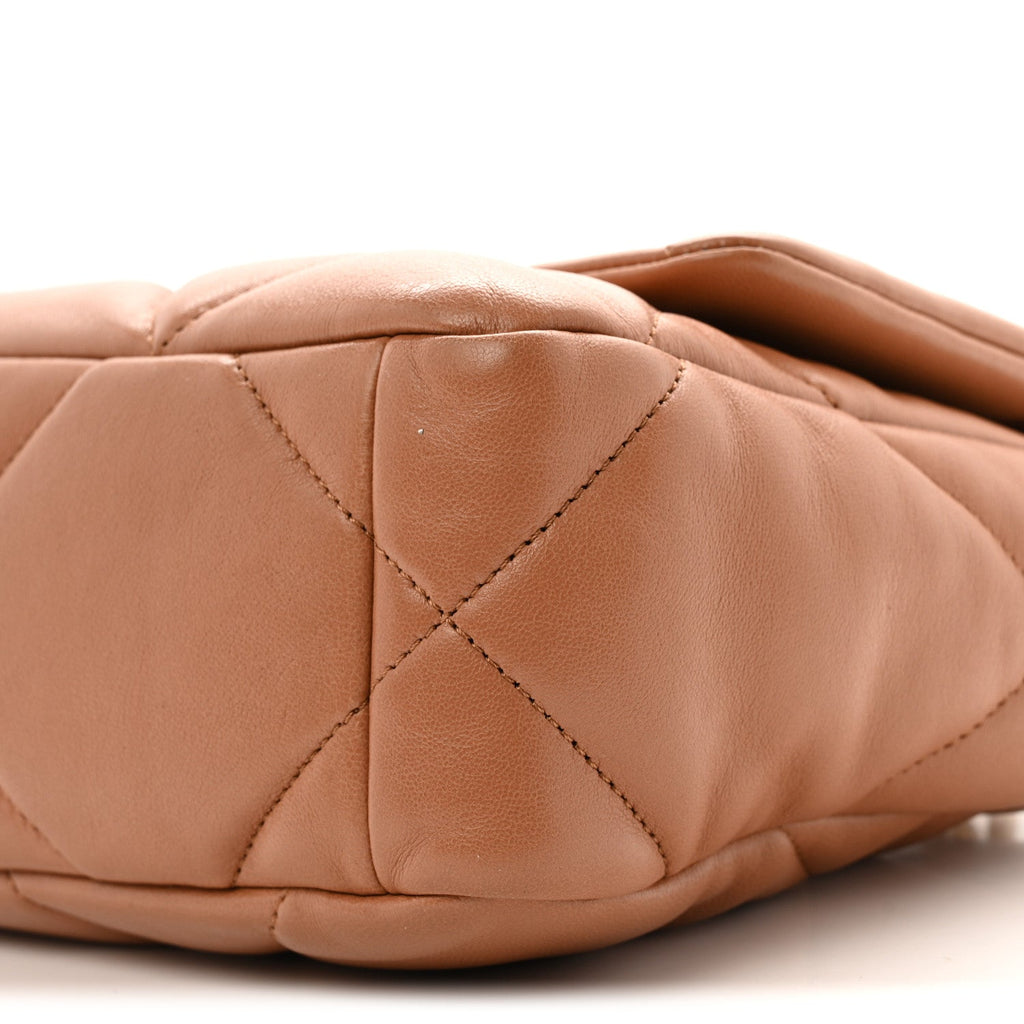 Lambskin Quilted Medium Chanel 19 Flap Brown