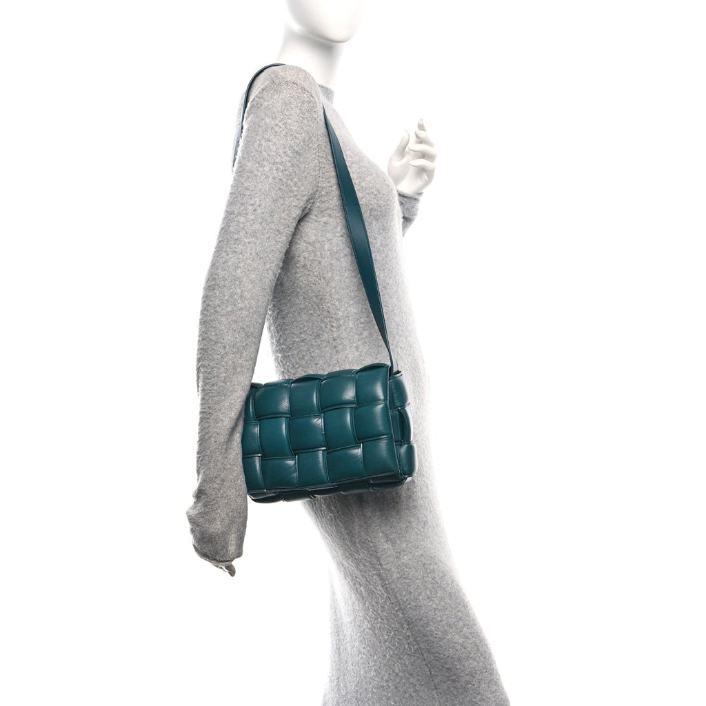 Paper Calfskin Maxi Intreccio Padded Cassette Crossbody Bag Ottanio