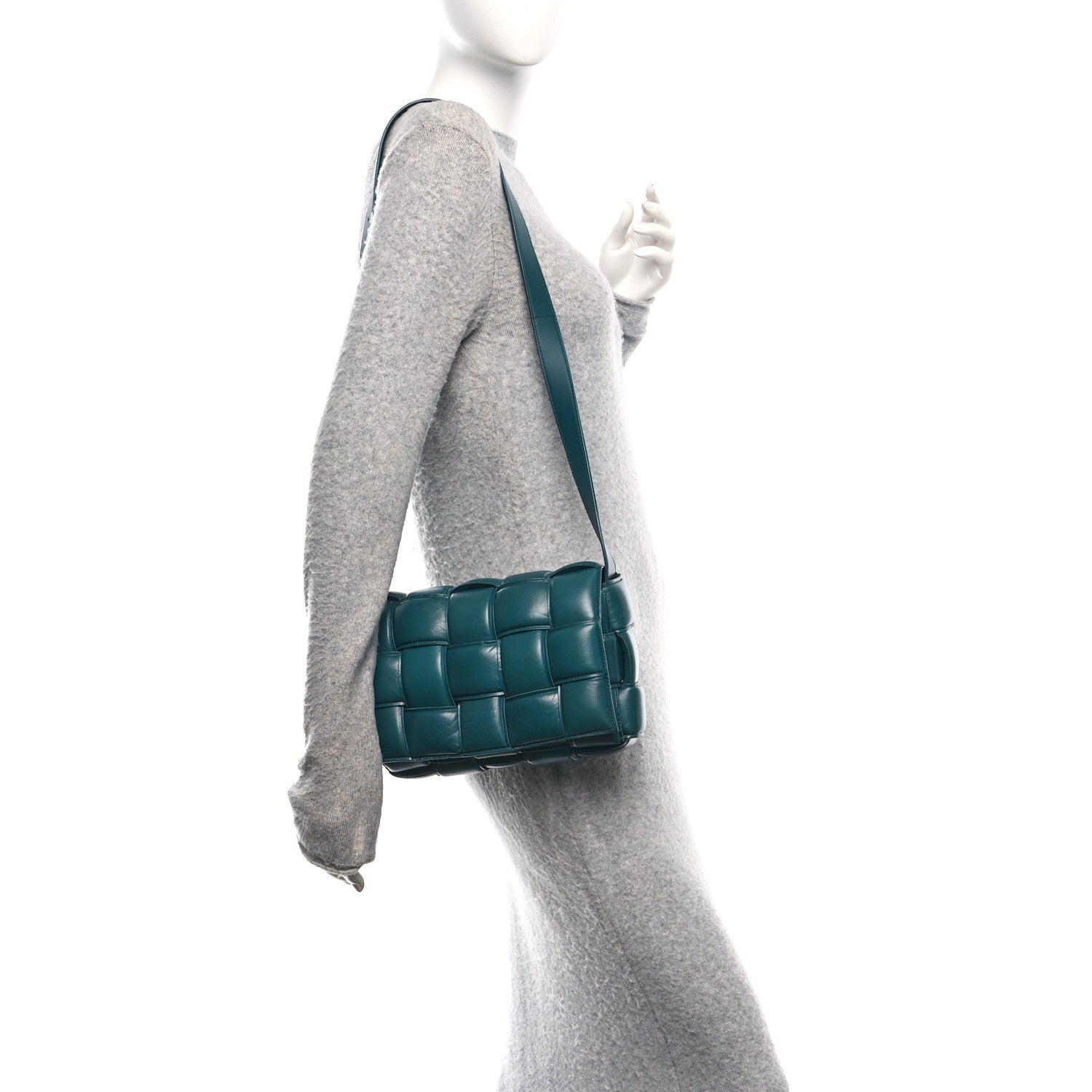 Paper Calfskin Maxi Intreccio Padded Cassette Crossbody Bag Ottanio
