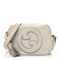 Sakai Be Green Calfskin Diagonal Stitched Small Blondie Shoulder Bag Mystic White