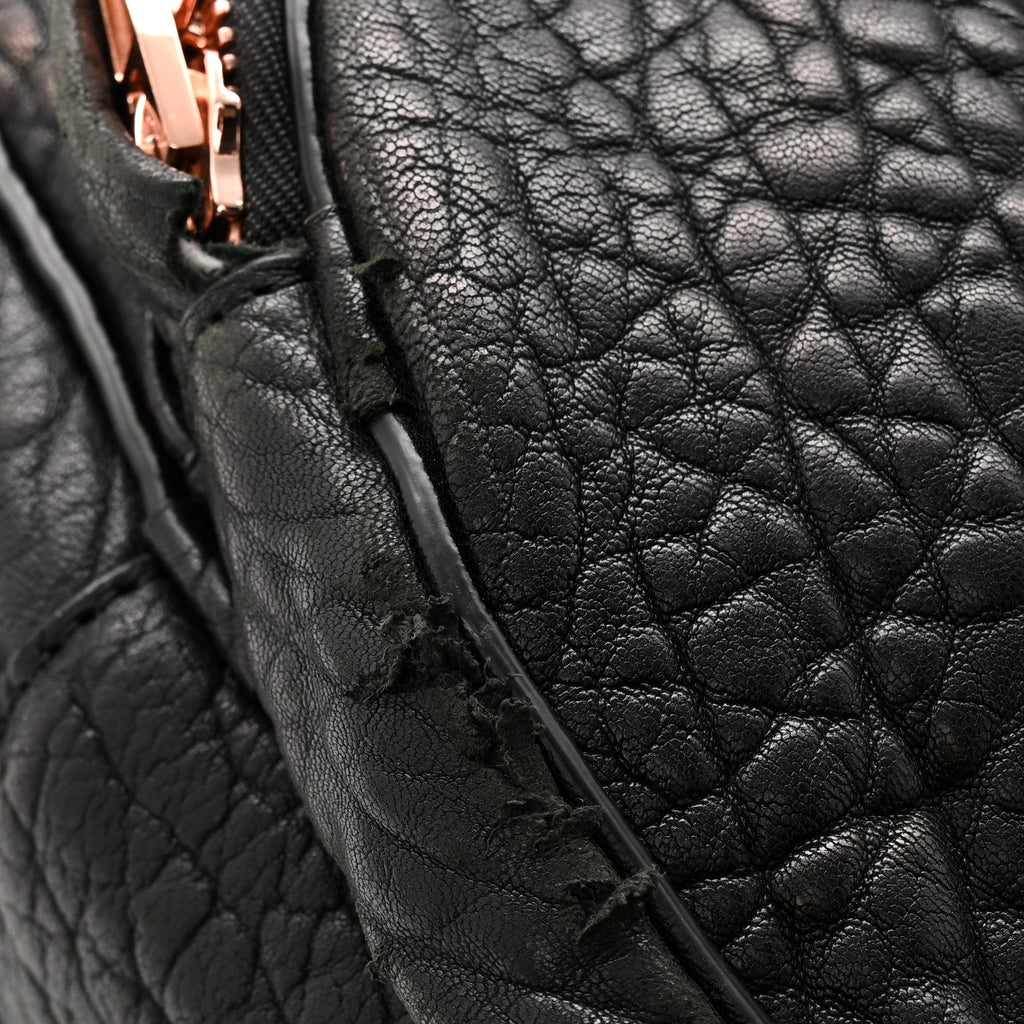Pebbled Lambskin Dumbo Backpack Black Rose Gold Hardware