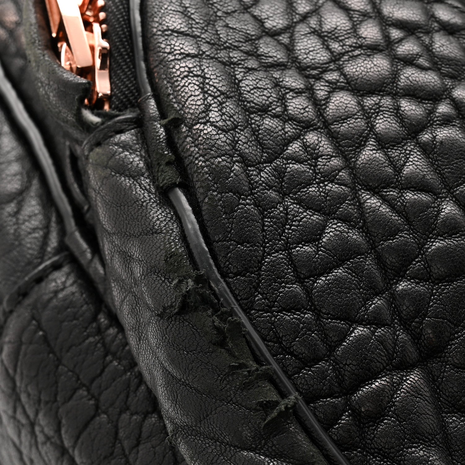 Pebbled Lambskin Dumbo Backpack Black Rose Gold Hardware