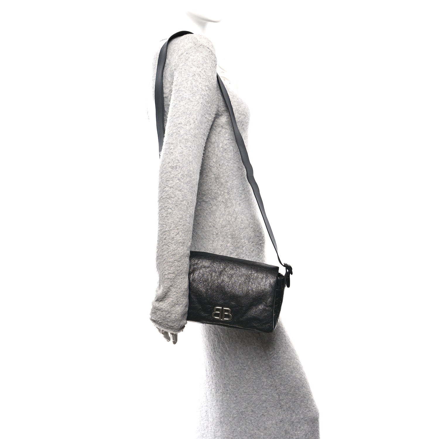 Arena Calfskin Small Monaco Flap Bag Black