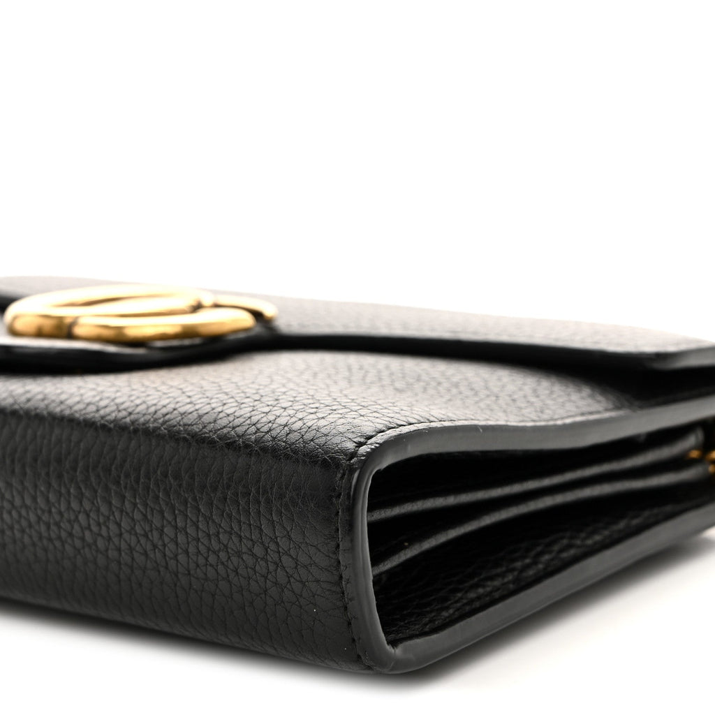 Calfskin GG Marmont Chain Wallet Black