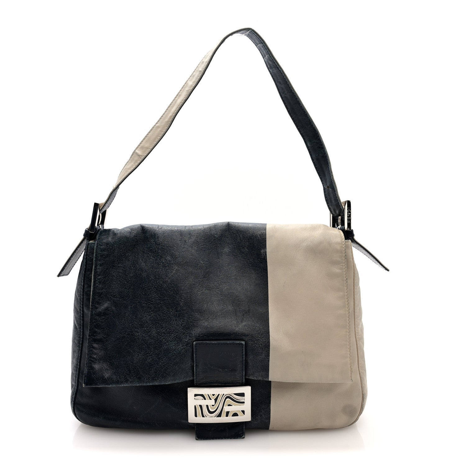 Vitello Bi-Color Mama Baguette Blue Beige