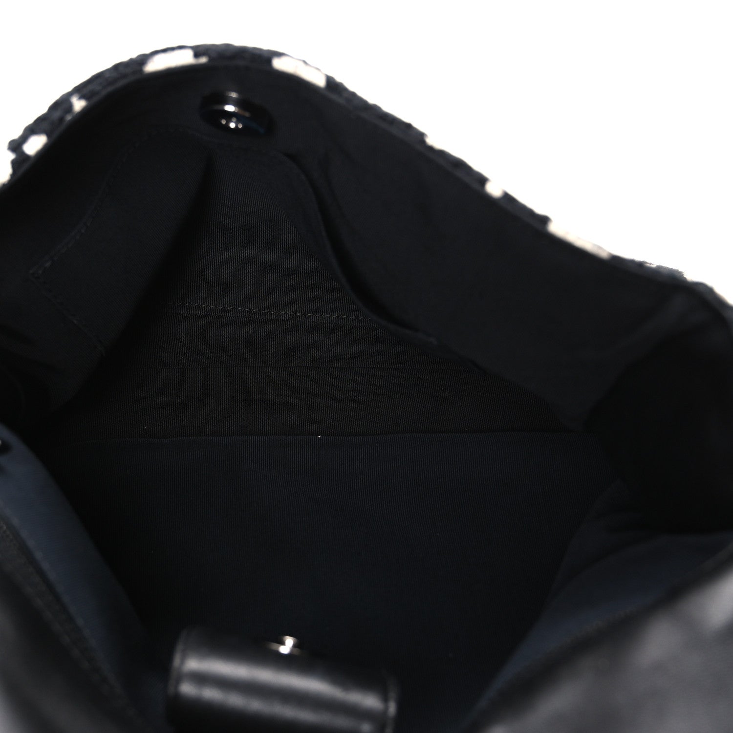 Tweed Paint Splatter Print Flap Black White