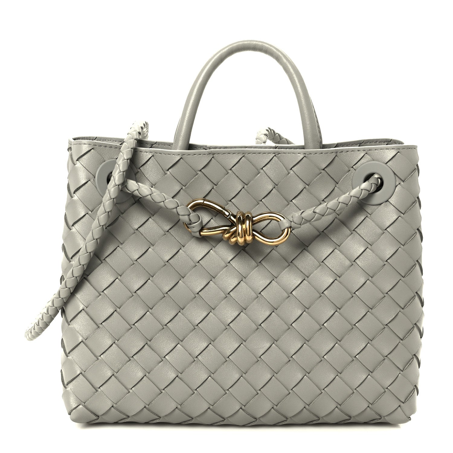 Nappa Intrecciato Small Andiamo Shoulder Bag Sterling