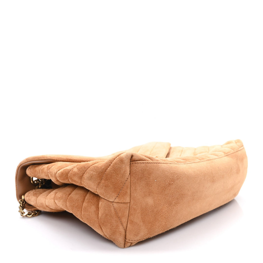Suede Y Quilted Monogram Medium Loulou Chain Satchel Cinnamon