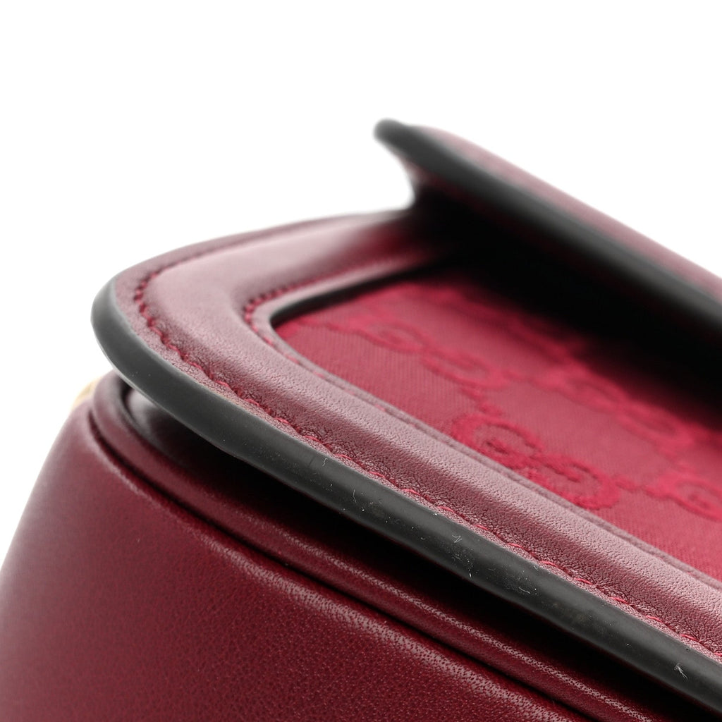 Crepe Wool Silk GG Monogram Go Small Shoulder Bag Rosso Ancora