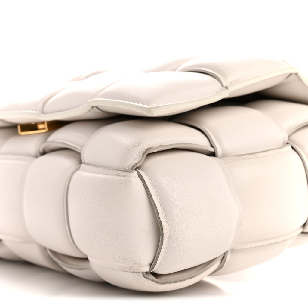 Nappa Maxi Intreccio Padded Cassette Crossbody Bag Chalk