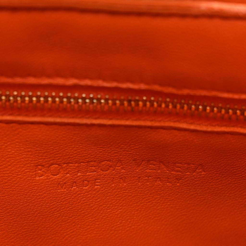 Lambskin Maxi Intrecciato Cassette Crossbody Bag Orange
