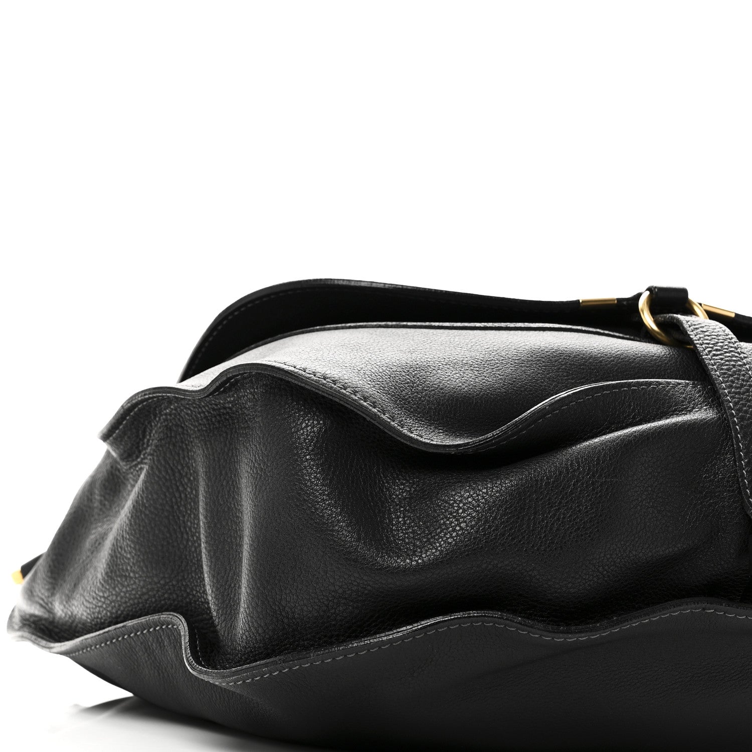 Calfskin Large Marcie Satchel Black