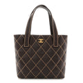 Calfskin Wild Stitch Tote Brown
