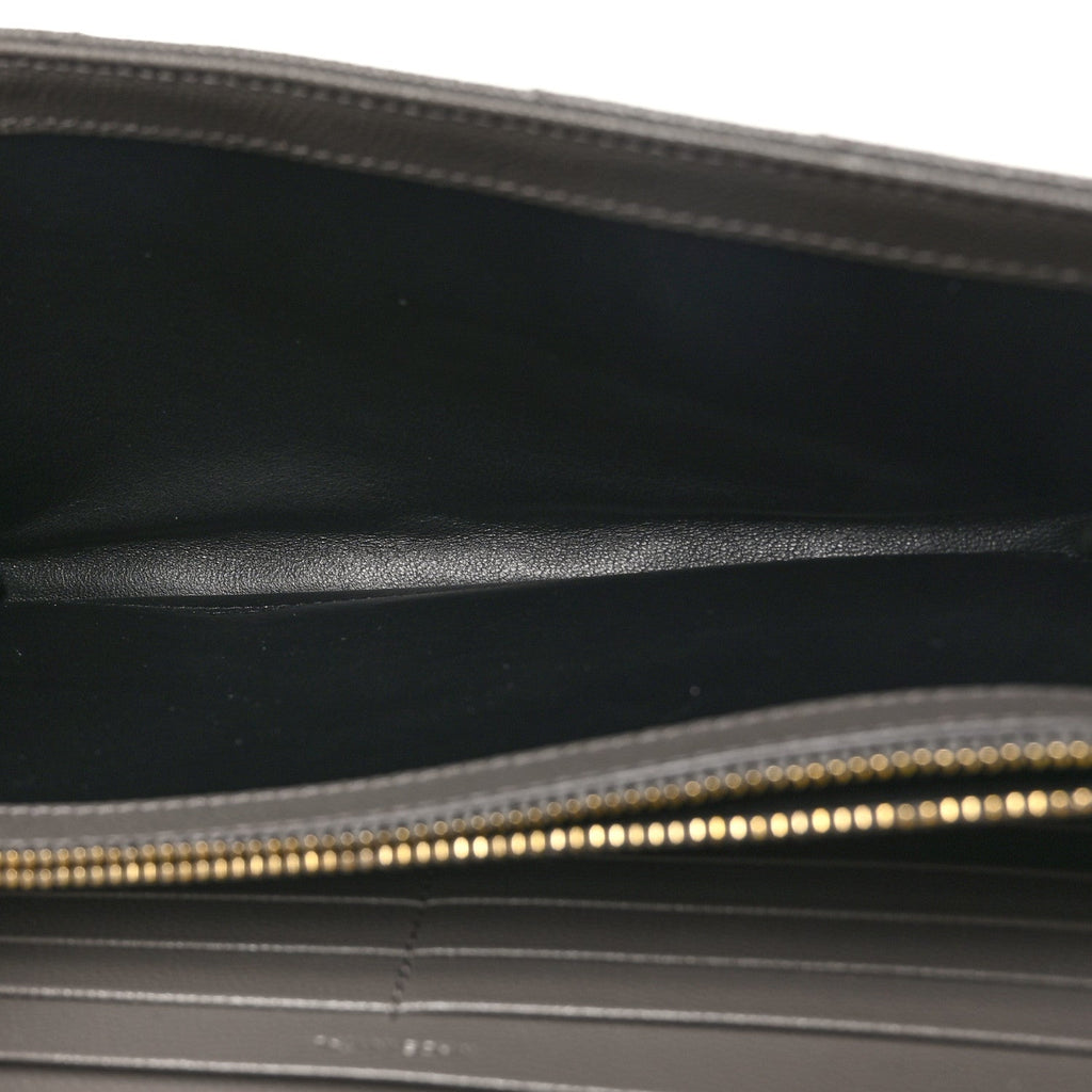 Grain De Poudre Matelasse Chevron Monogram Chain Wallet Fog