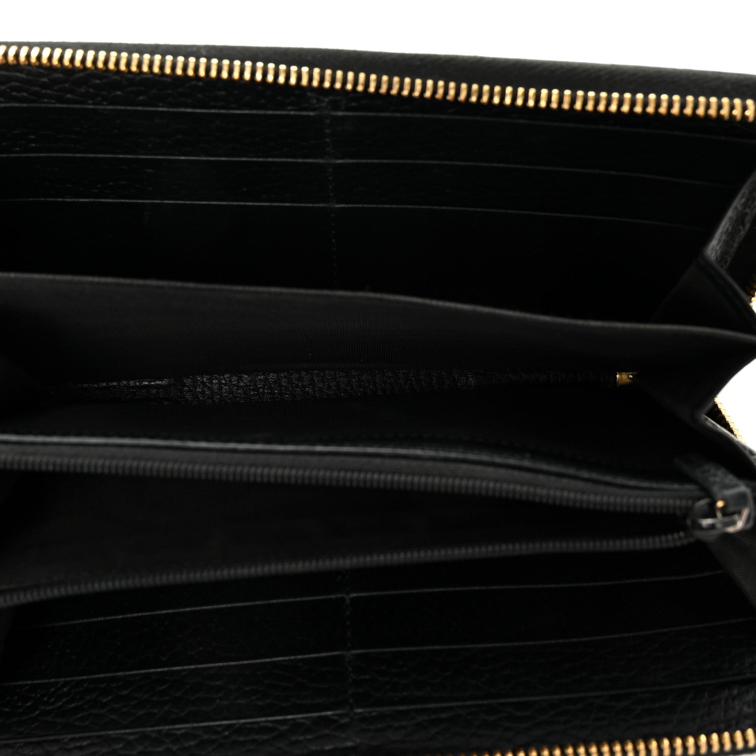 Dollar Calfskin GG Supreme Monogram GG Marmont Zip Around Wallet Black Beige Ebony