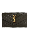 Calfskin Matelasse Chevron Monogram Fragments Zippered  Case Light Musk