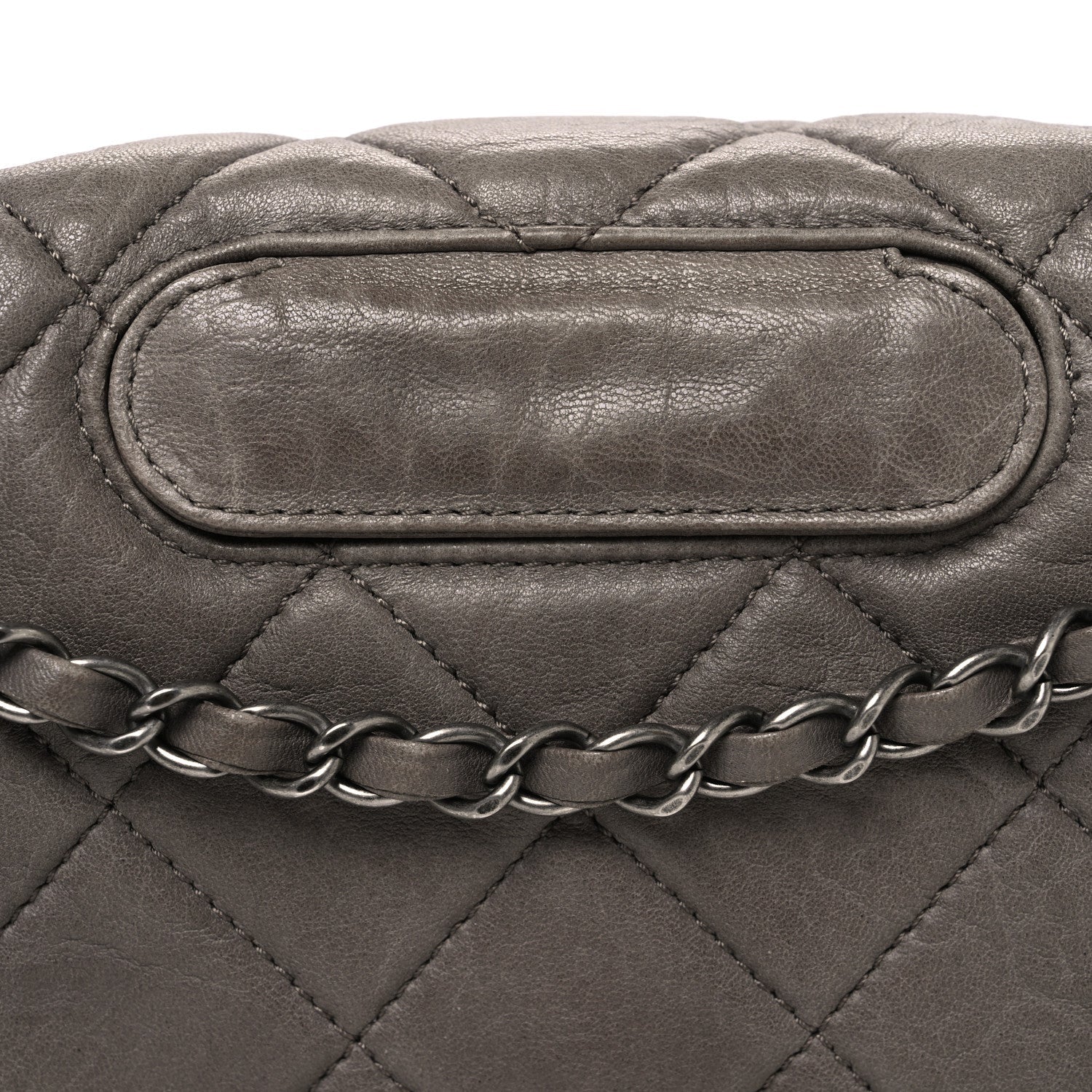 Washed Lambskin Jumbo Take Away Flap Grey