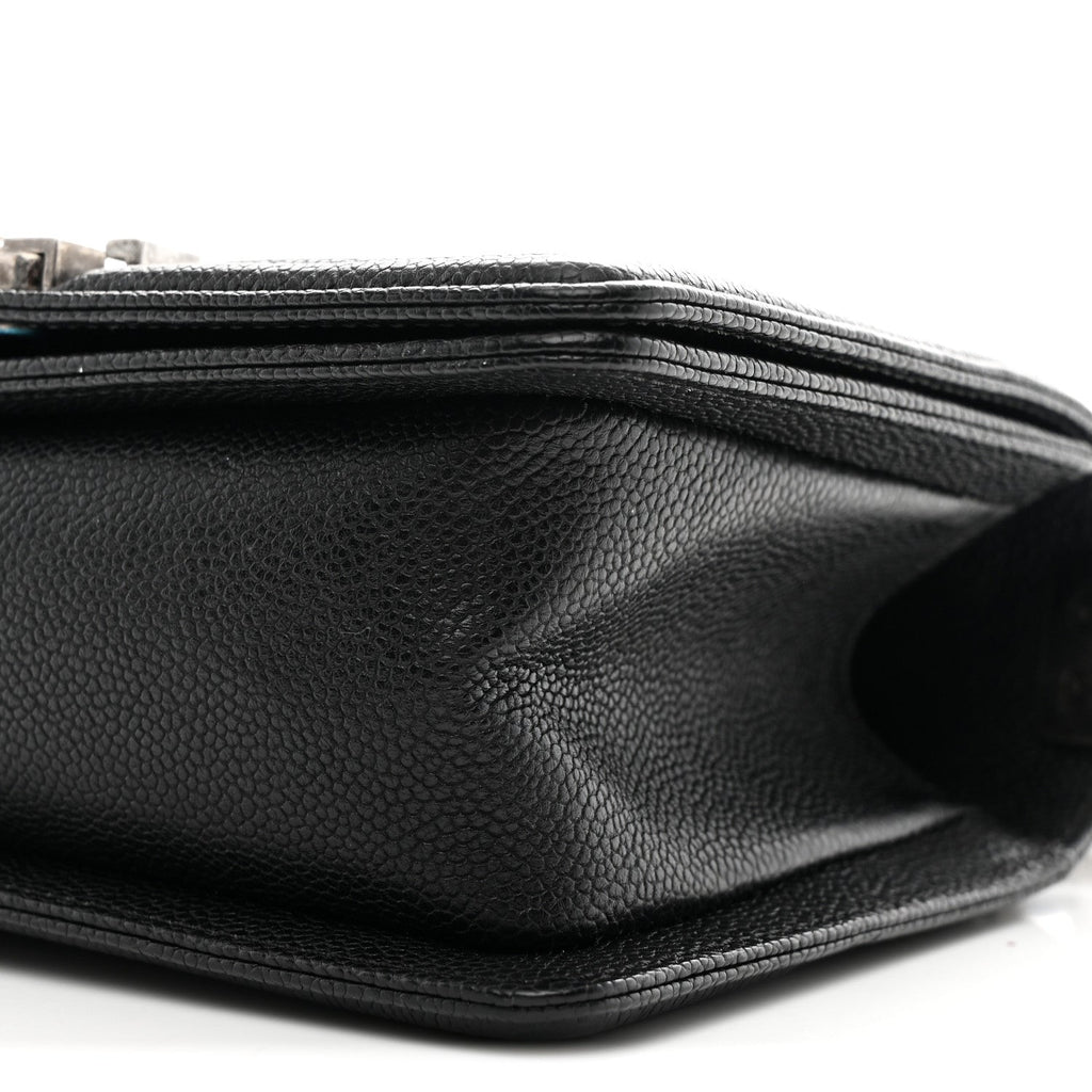 Caviar Quilted Small Boy Flap Black