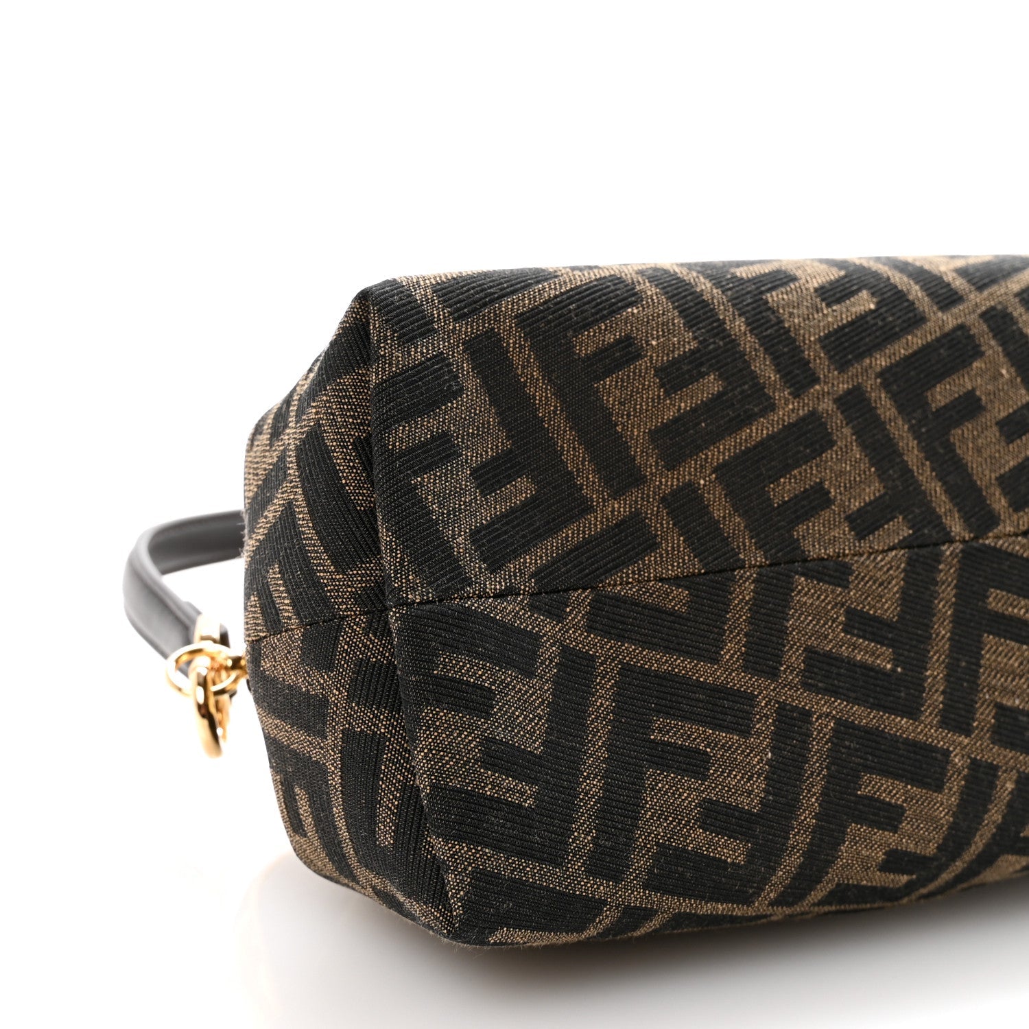 Shiny Nappa Fabric Jacquard FF 1974 Midi Fendi Tobacco Moro Ebano