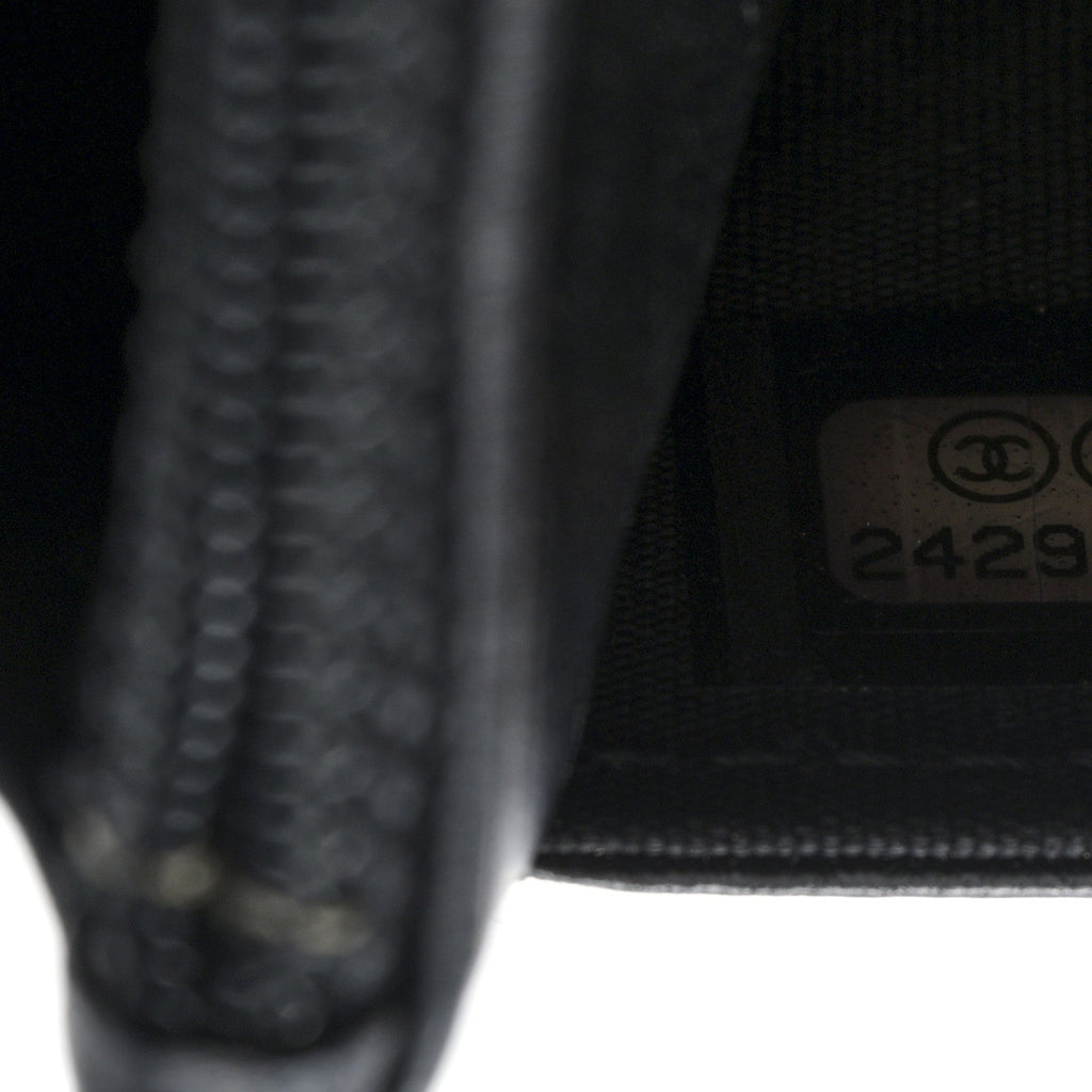 Lambskin Quilted Wallet On Chain WOC Black Gold